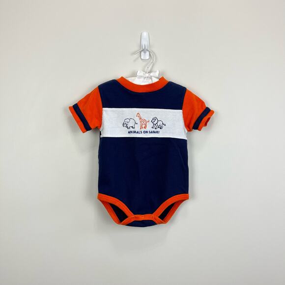 Vintage Simply Basic Animals on Safari Romper 12 Months - Picture 1 of 7